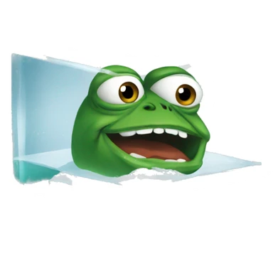 pepe the frog inside an icecube sticker