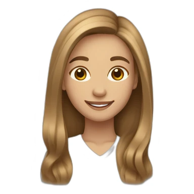 Spanish Teenager girl long light Brown hair smiling sticker