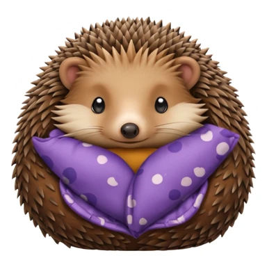 hedgehog in pajama curled up sticker