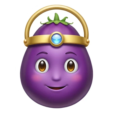 Eggplant wearing a halo sticker