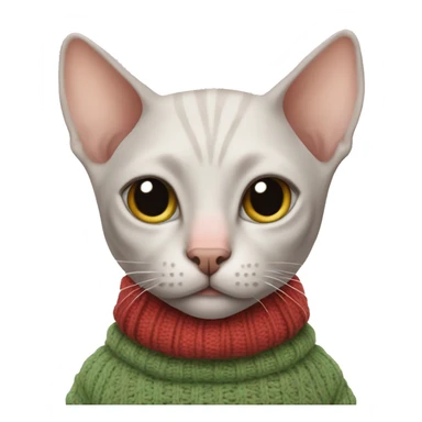 hairless cat in a sweater  sticker