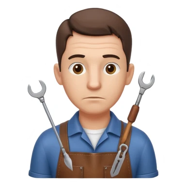 professional locksmith portrait, head and shoulders only, serious focused expression, leather apron collar, small lockpick tools visible, 3D cartoon, mobile game icon style, clean background, no text, no watermark
 sticker