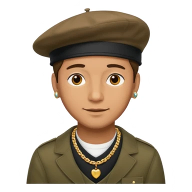 man with beret and necklacesuperhero with necklace sticker