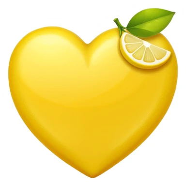yellow heart with a lemon slice sticker