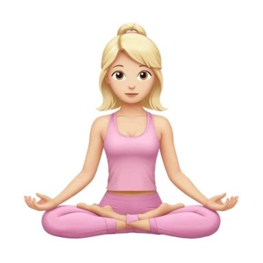 blonde yoga girl light pink clothes n sticker