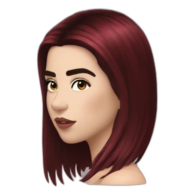 Dua Lipa with dark red hair sticker