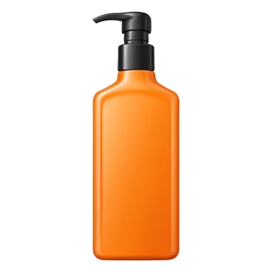 Square-shaped orange-colored shampoo - No product descriptionSquare-shaped package containing an orange-colored shampoo without embossing - no product description sticker