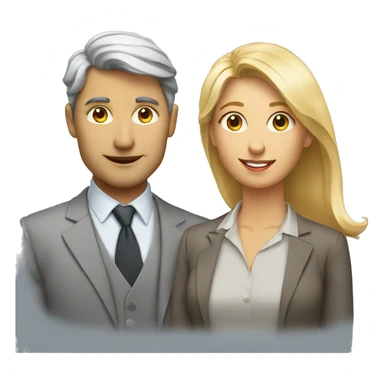 two investors man and woman sticker