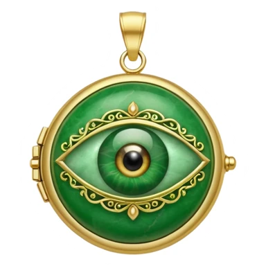 Eye shaped green locket  sticker