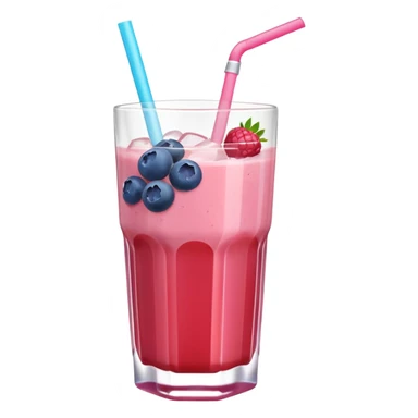 Juice contains: Strawberry Yoghurt, Blueberries, Apple Juice, Raspberries, Banana & Ice. In 3D. Aesthetic sticker