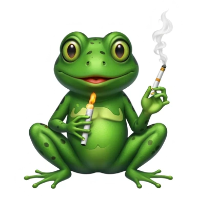 frog smoking  sticker