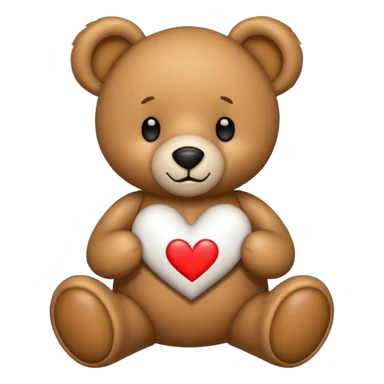 teddy bear with the words I love you written on it sticker