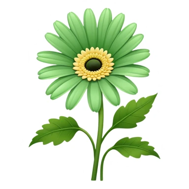 single Soft Green Gerbera Daisy, straight stem sticker