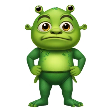 shrek in a frog costume sticker
