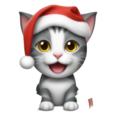 a cat celebrating christmas sticker