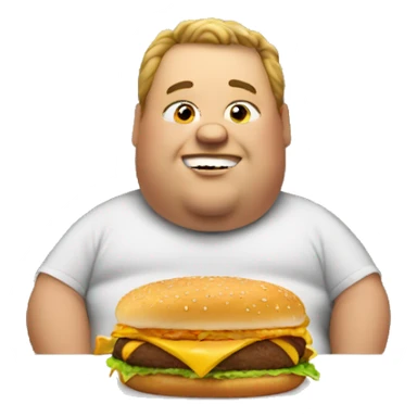 Fat guy eating McDonalds  sticker