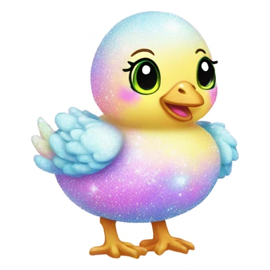Lisa frank pastel sparkle easter chick sticker