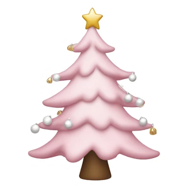 light pink decorated Christmas tree with white ornaments sticker