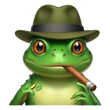 Frog with a fedora smoking a cigar  sticker