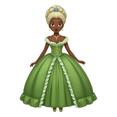 marie Antoinette fashion dark skinned woman green dress sticker