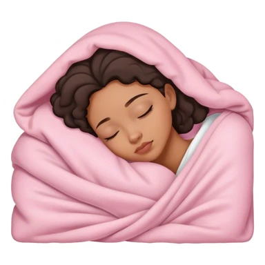 lightskin black lady sleeping in light pink blanket sticker