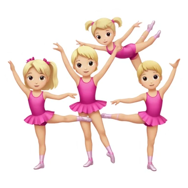 Dance gymnastics kids pink with blonde hair sticker
