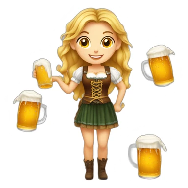 Octoberfest girl with beer sticker