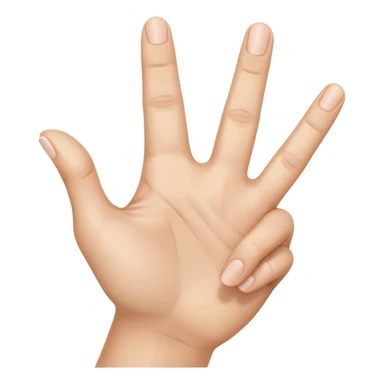 A hand resembling 👆, with the hand entering the frame from the bottom right and pointing diagonally up and left, with the thumb and index finger open and the back of the hand facing the camera. sticker