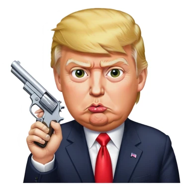 Trump eating a pistol sticker