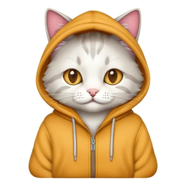 Cat wearing a hoodie sticker