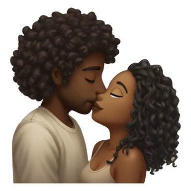Me kissing my brown skin girlfriend with dark curly hair. I am black and have a septum piercing, and blonde locs. She has a septum piercing aswell. sticker