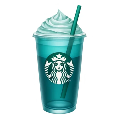 Teal-blue colored Starbucks refresher sticker