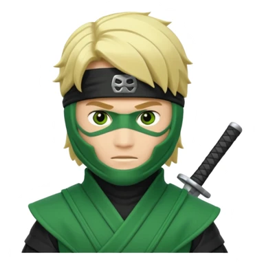 Green ninja Lloyd garmadon blonde hair sticker