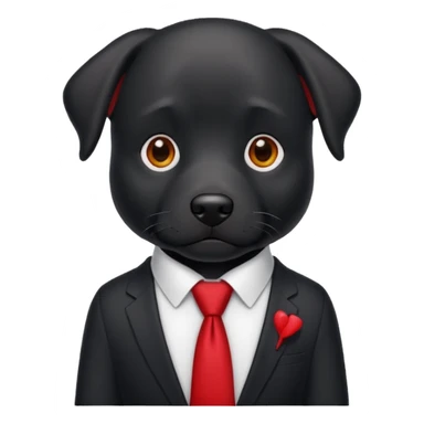 black dog with red tie,white shirt sticker