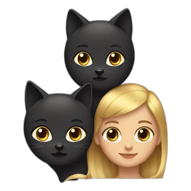 gold hair two sisters with one black cat sticker