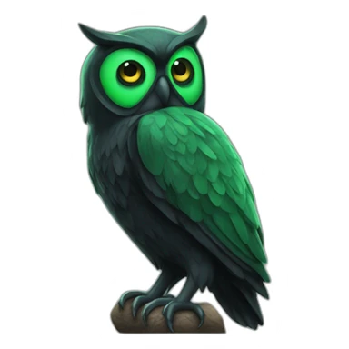 black and green owl facepalm sticker