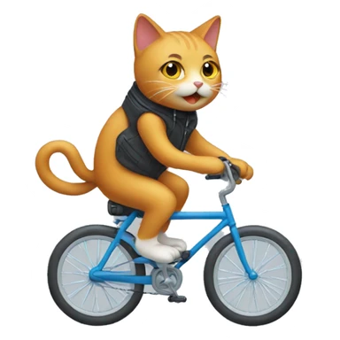 Cat riding a bike sticker