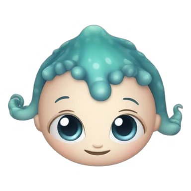 Cute kraken cute face eyes close making yoga sticker