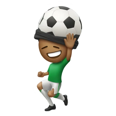 Blindfolded person catching a soccer ball sticker