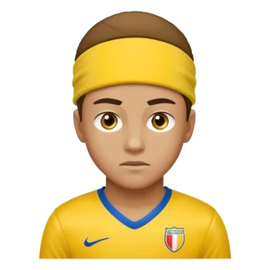 soccer winger with sweatband, yellow color. sticker