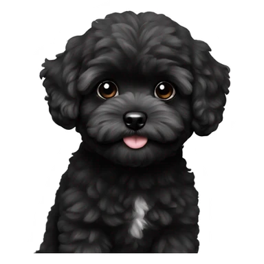 tiny black maltipoo sticker