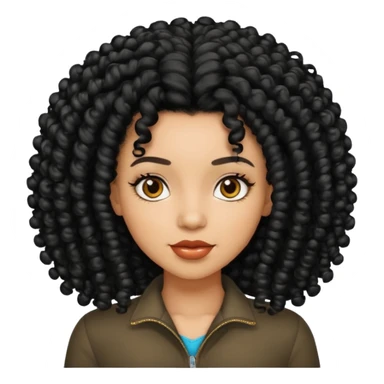 Uma mulher negra da pele clara com cabelo enrolado grande preto  sticker