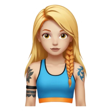 girl with long blonde hair and tattoos and an athletic ginger girl ravers sticker