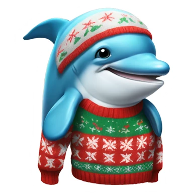 Dolphin in a ugly sweater  sticker