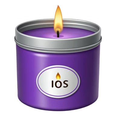 purple candle tin with decorative label sticker