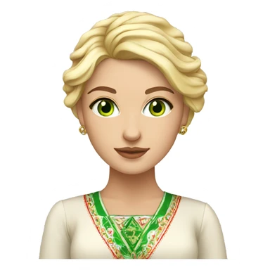 bulgarian blonde woman green eyes and traditional dress sticker