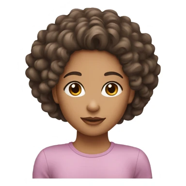 a girl who’s lightskin with curly 4b hair sticker