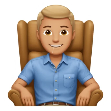 man lounging in an armchair sticker