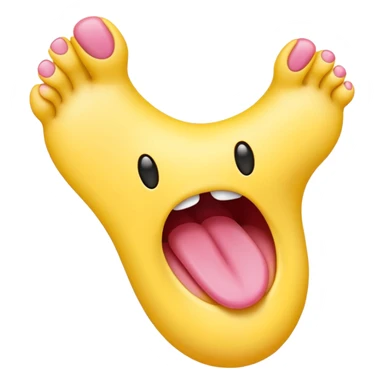 Tongue out emoji with toes sticker