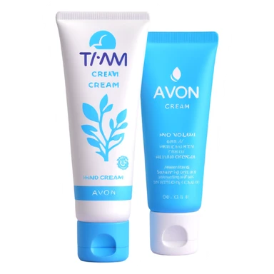 AVON hand cream tube with blue cap sticker